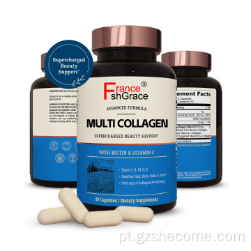 Multi colágeno suporta unhas saudáveis ​​cápsulas de colágeno